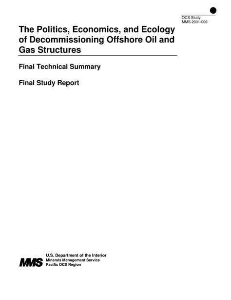 Book cover: politics, economics, and ecology of decommissioning offshore oil and gas structures
